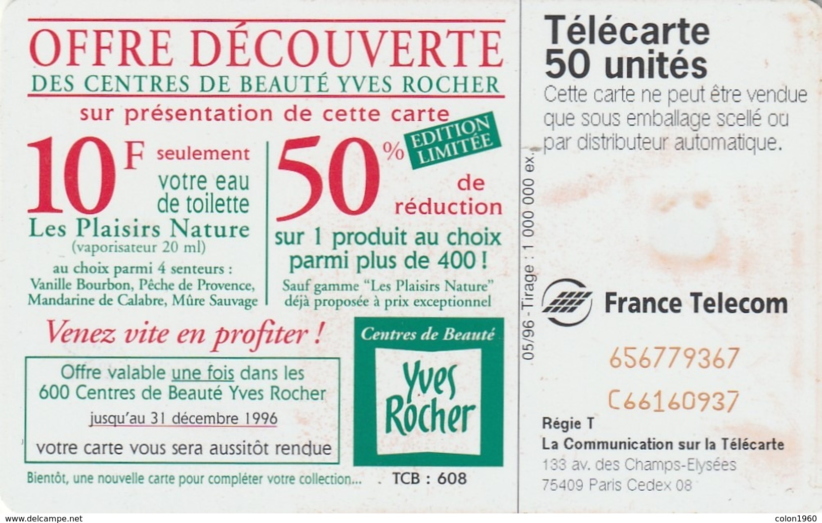FRANCIA. Yves Rocher. 0652. 05/96. (242). - 1996