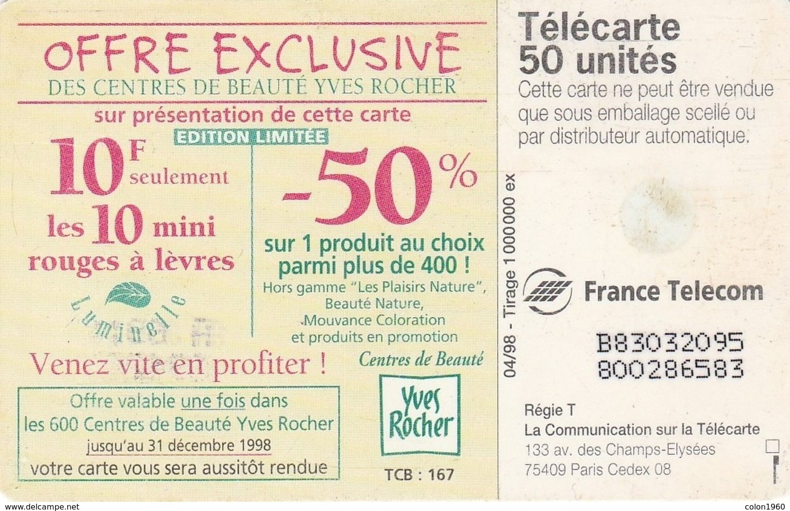 FRANCIA. Yves Rocher. 0859A. 04/98. (241). - 1998