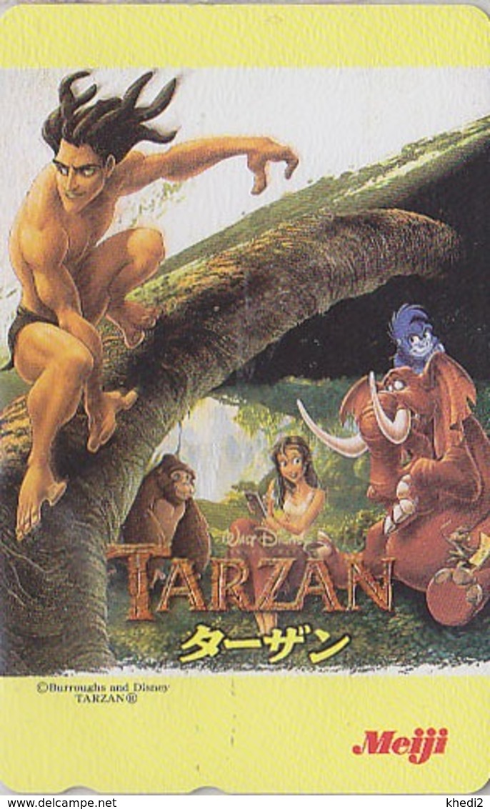 Télécarte NEUVE Japon / 110-016 - DISNEY - Film TARZAN / MEIJI - ELEPHANT SINGE Monkey - Japan MINT Movie Phonecard - Disney