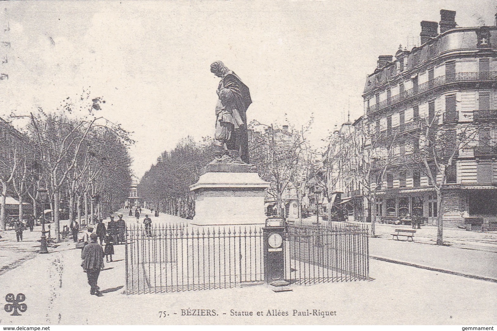 BEZIERS - STATUE ET ALLEES  PAUL RIQUER - Beziers