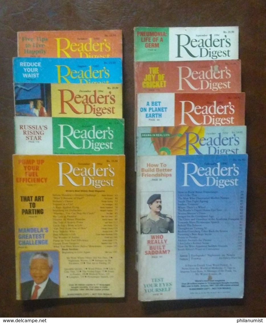 10 READER'S DIGEST INDIA BOOKS 1990's BACK ISSUES LOOK !! - Other & Unclassified