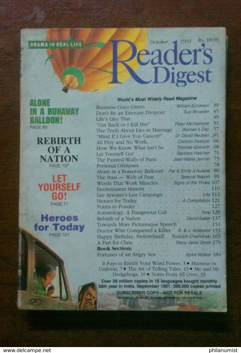 10 READER'S DIGEST INDIA BOOKS 1990's BACK ISSUES LOOK !! - Other & Unclassified