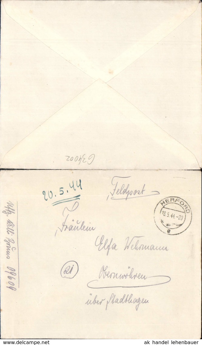 634002,WK 2 Feldpost 1944 Herford N. 1944 Obernw&ouml;hren Stadthagen 09609 - 1939-45