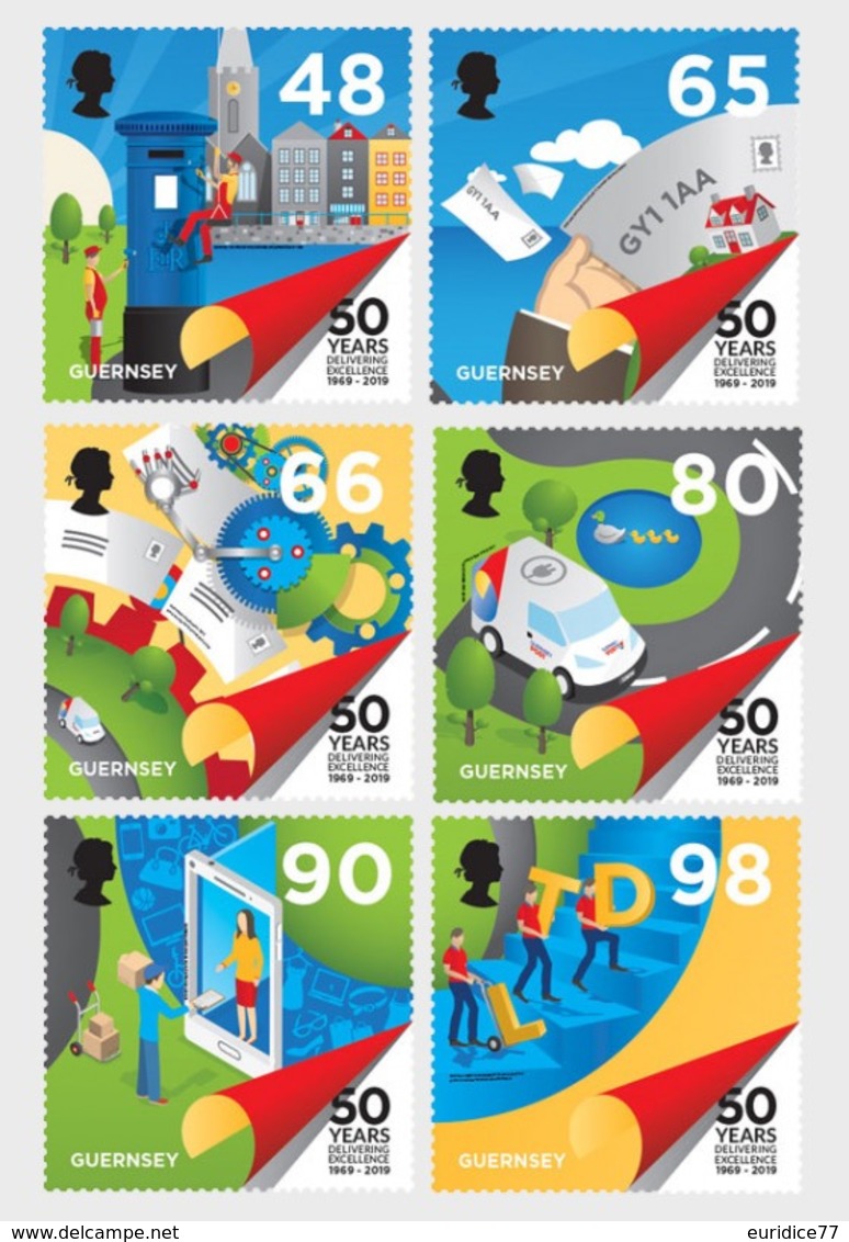 Guernsey 2019 - 50th Anniversary - Postal Independence Stamp Set Mnh - Guernesey