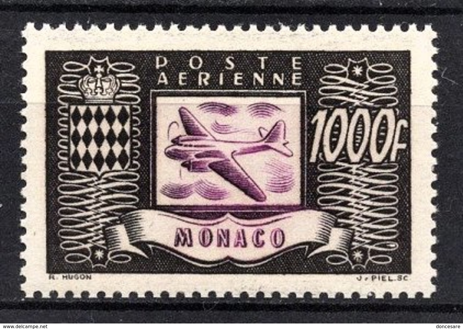 MONACO 1949 PA N° 44  - NEUF** /2 - Poste Aérienne