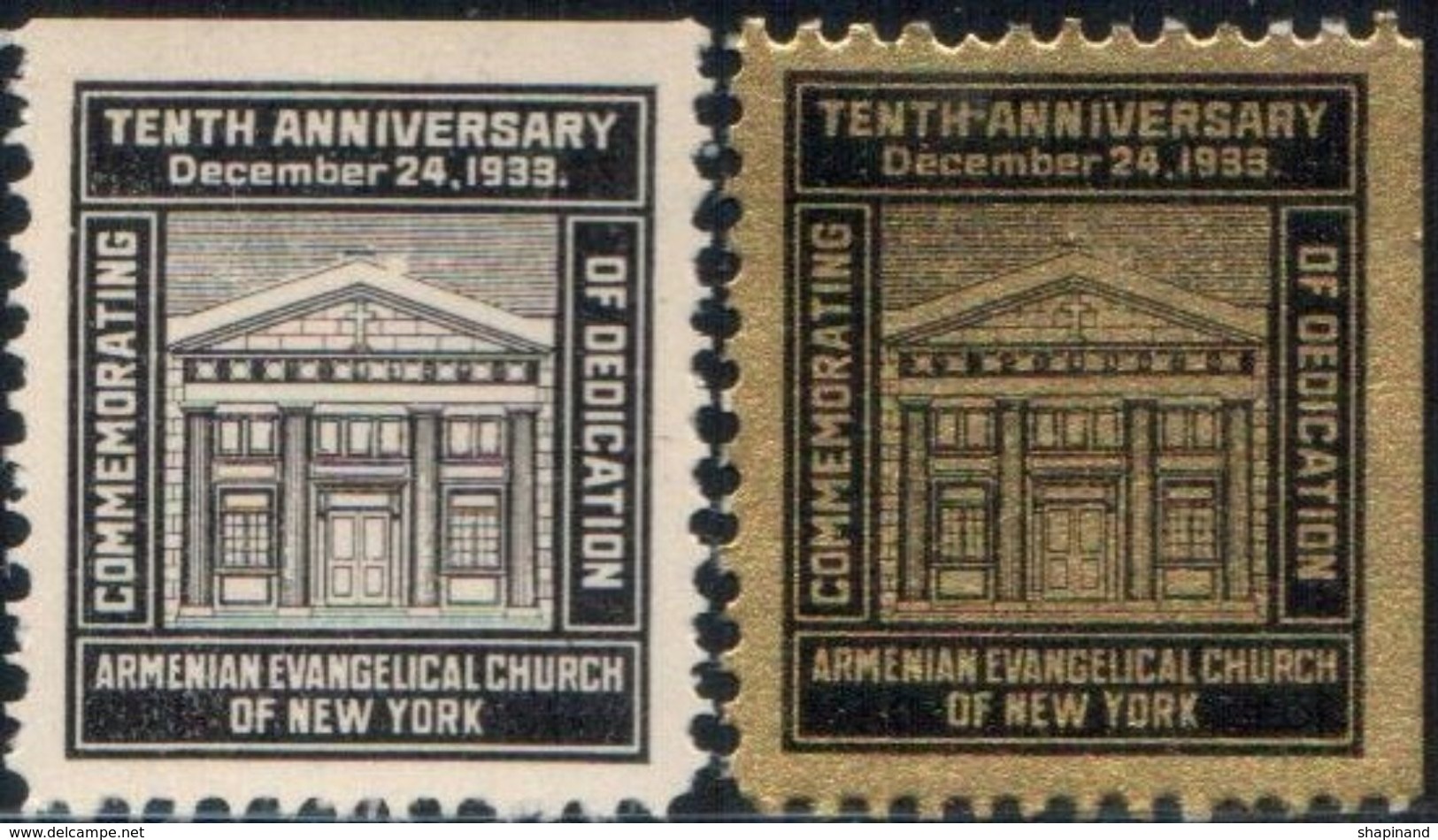 Armenian Evangelical Church Of New York.Tenth Anniversary. Christmas, 1933 2v Quality:100% - Armenien