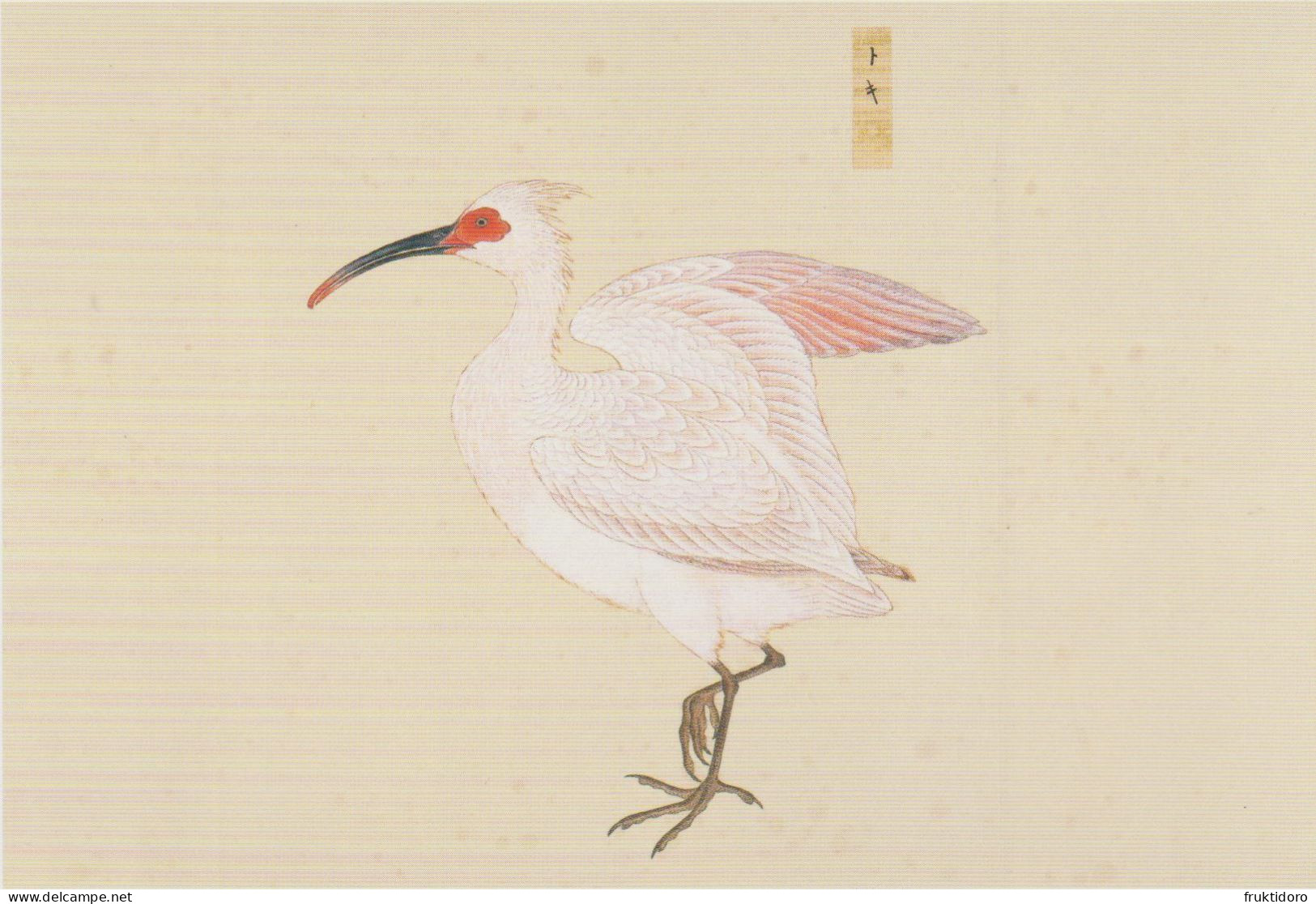 AKJP Japan Postcards Showing Paintings - Birds - Crested Ibis - Sparrow - Rufous-bellied Thrush - Verzamelingen & Kavels