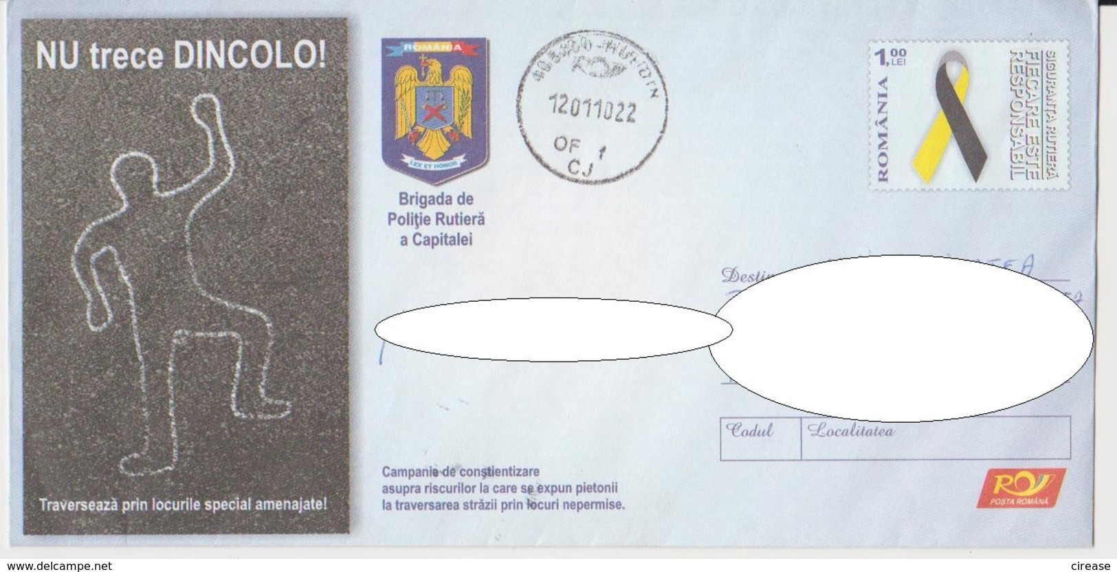 RESPECT THE RULES OF CIRCULATION DANGER OF ACCIDENT ROMANIA STATIONERY - Polizei - Gendarmerie