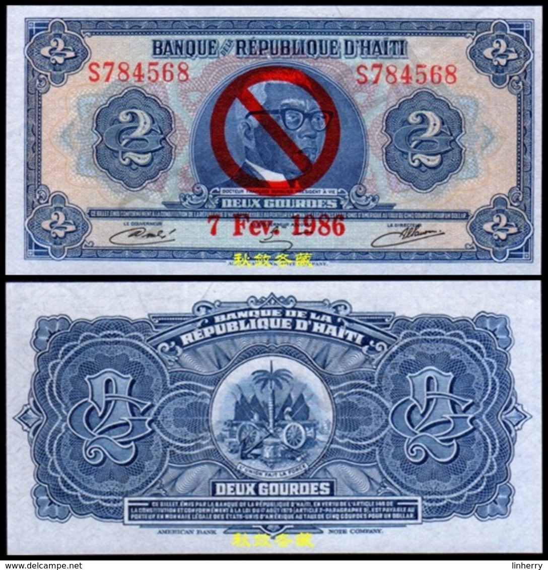 Haiti 2 Gourde, (1986) ,Overprinted, Private Propaganda Issue, Tyvek, UNC - Haïti