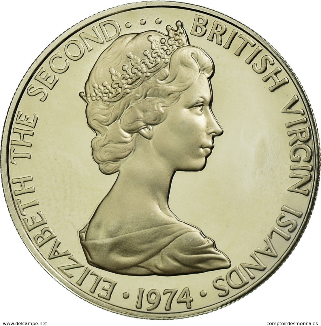 Monnaie, BRITISH VIRGIN ISLANDS, Elizabeth II, 25 Cents, 1974, Franklin Mint - British Virgin Islands