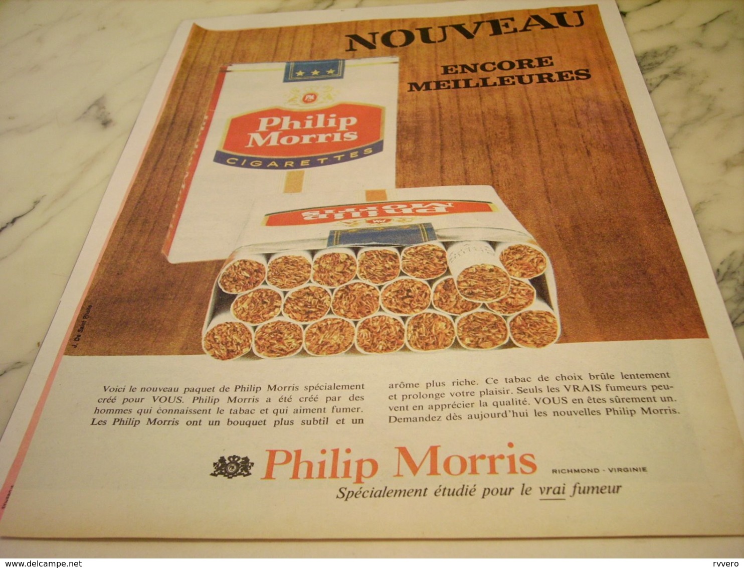 ANCIENNE PUBLICITE ENCORE MEILLEURES CIGARETTE PHILIP MORRIS 1961 - Other & Unclassified