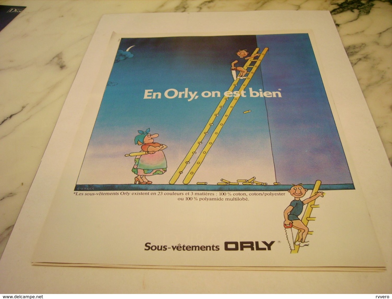 ANCIENNE PUBLICITE SOUS VETEMENTS ORLY 1978 - Other & Unclassified