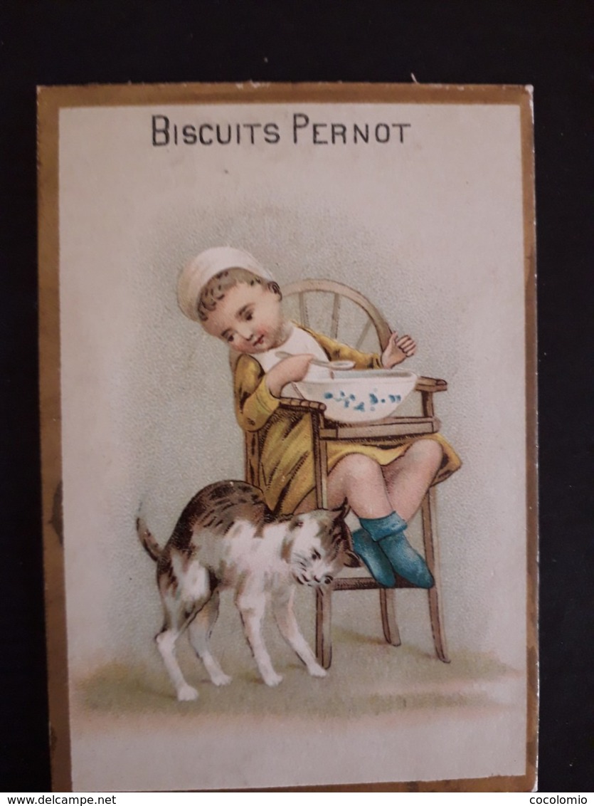 Chromo " Biscuit Pernot"bébé Et Chat - Pernot