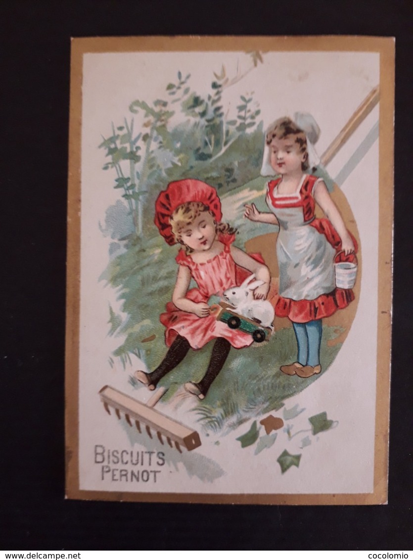 Chromo " Biscuit Pernot" Enfants Et Lapin - Pernot