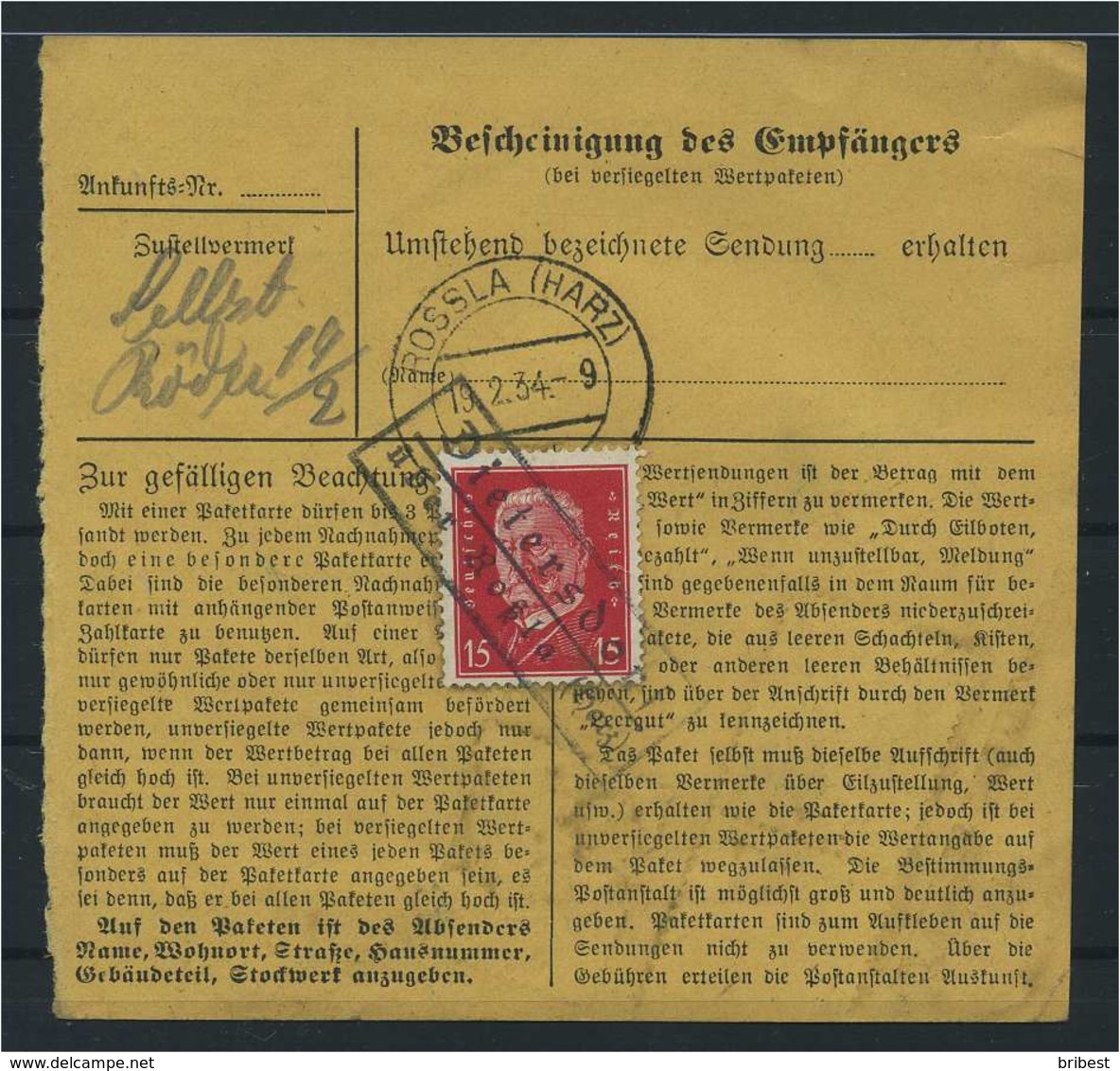 Paketkarte 1934 KOELN-MERHEIM Siehe Beschreibung (115262) - Sonstige & Ohne Zuordnung