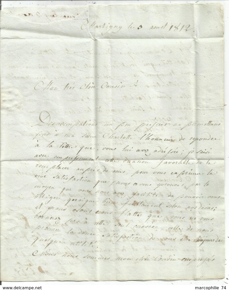 MARQUE CONQUIS 127 MARTIGNY 1812 LETTRE POUR ST MAURICE VALAIS COTE 450€ - 1792-1815: Veroverde Departementen