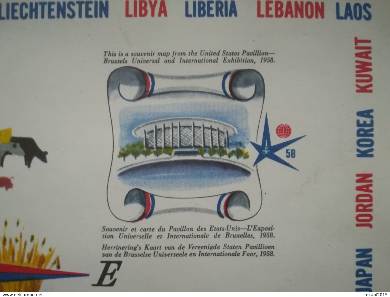 SOUVENIR ET CARTE DU PAVILLON DES ÉTATS -  UNIS À L EXPOSITION INTERNATIONALE DE BRUXELLES DE 1958 BELGIQUE - Sonstige & Ohne Zuordnung