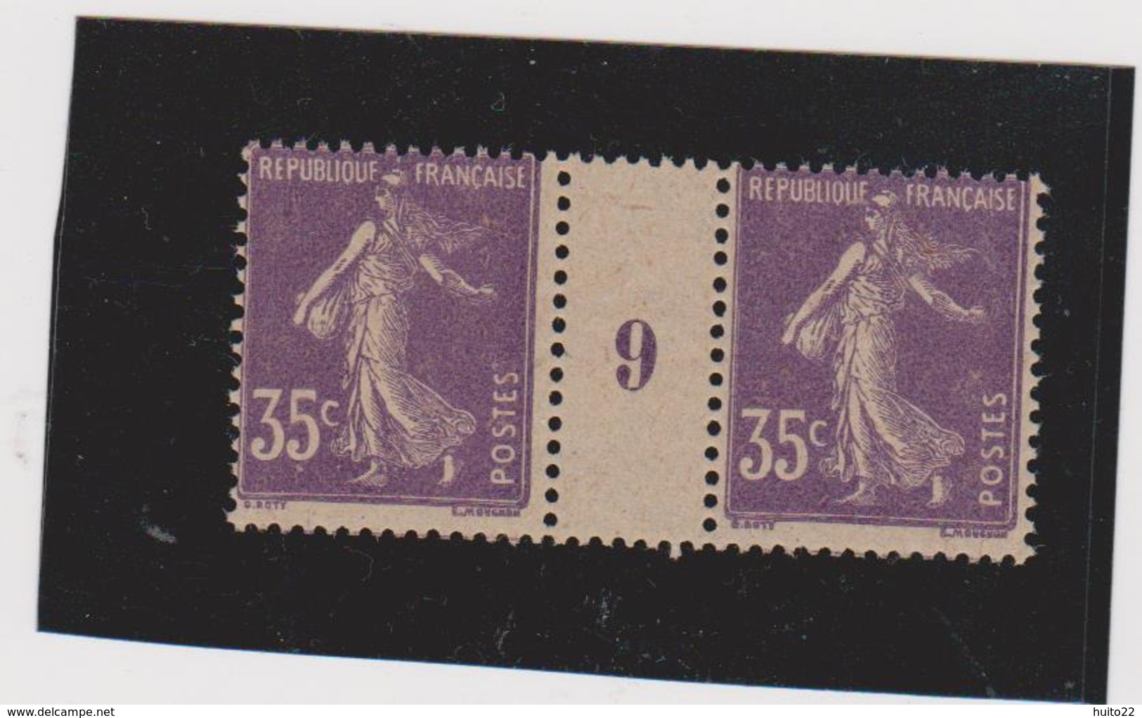 N°142  35c Semeuse Violet   Mill 9  Papier GC Xx - 1906-38 Säerin, Untergrund Glatt