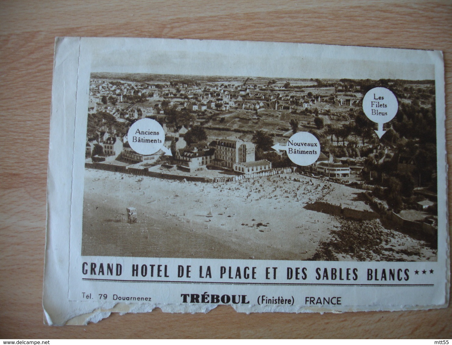 Hotel Des Sables Blancs Treboul Carte Et Enveloppe Commerciale - 1900 – 1949