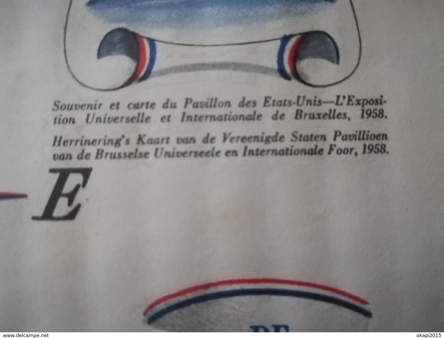 SOUVENIR ET CARTE DU PAVILLON DES ÉTATS -  UNIS À L EXPOSITION INTERNATIONALE DE BRUXELLES DE 1958 BELGIQUE - Obj. 'Souvenir De'