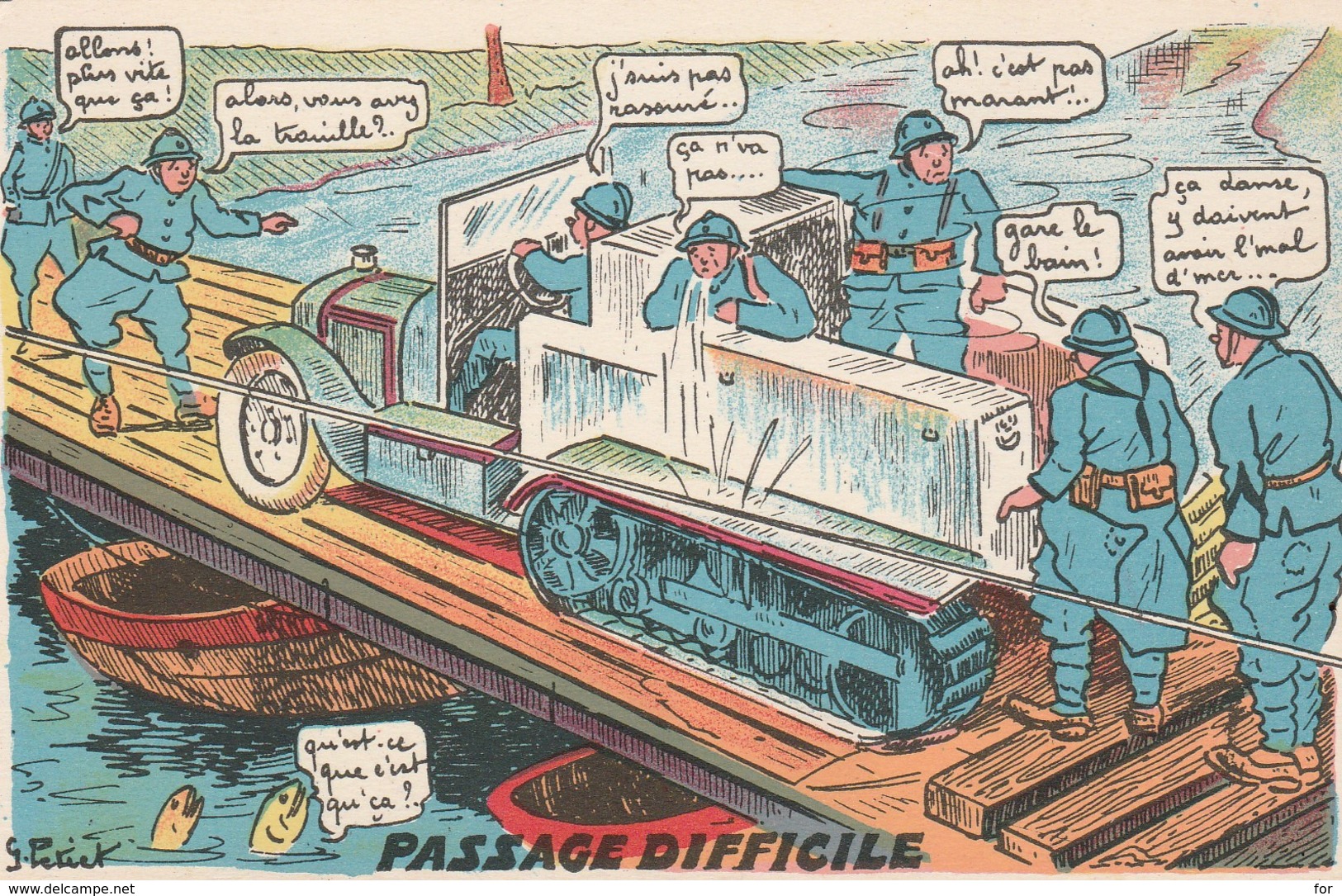 Humour : Passage Difficile : Illustrateur -  G. Petiet - Humour