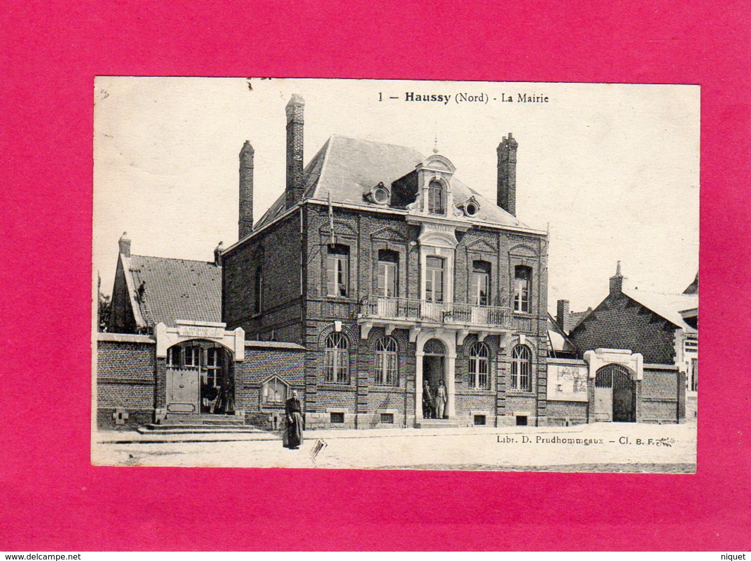 59 Nord, HAUSSY, La Mairie, Animée, (L. Prudhommeaux) - Autres & Non Classés