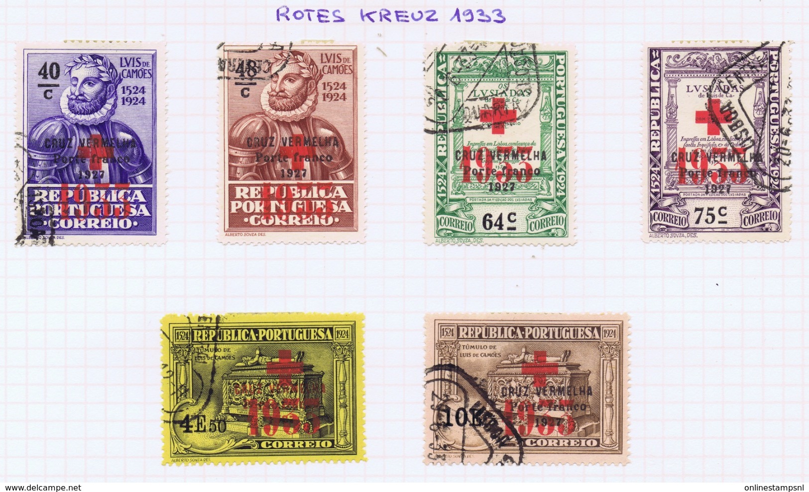 Portugal, 1927/1937 - Red Cross sets 1927 - 1937 used  ii complete sets.