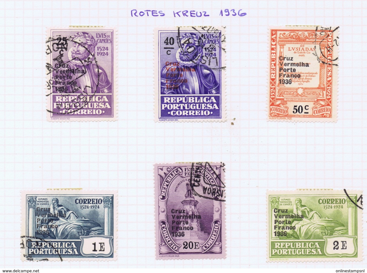 Portugal, 1927/1937 - Red Cross sets 1927 - 1937 used  ii complete sets.