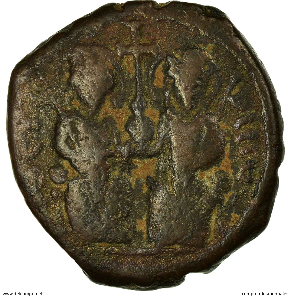 Monnaie, Justin II, Follis, 574-575, Antioche, TB+, Cuivre, Sear:379 - Byzantines