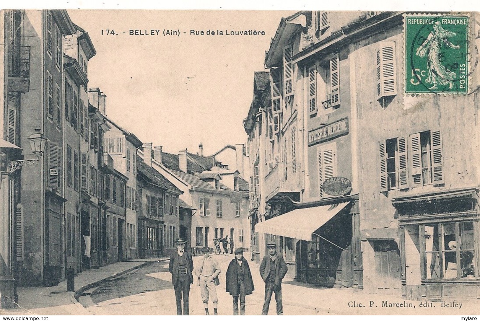 Cpa 01 Belley Rue De La Louvatière - Belley