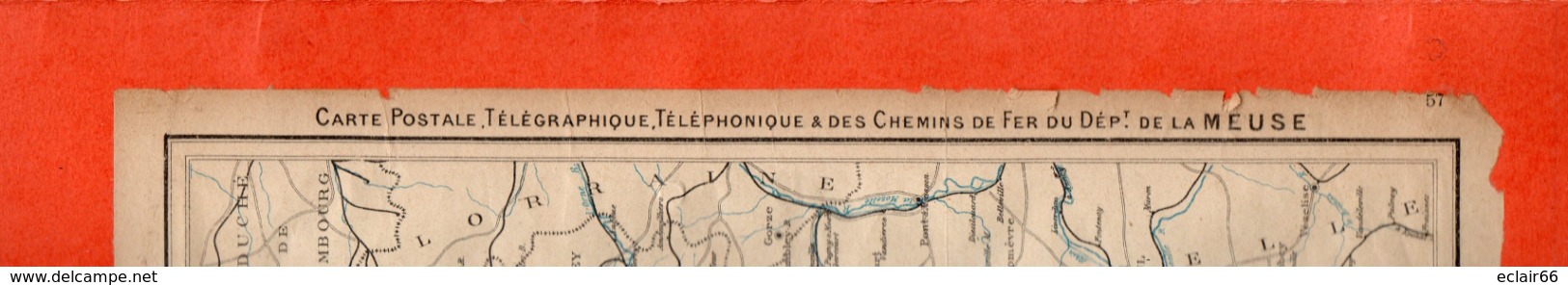 2 Cartes Télégraphique Téléphonique Des Chemins De Fer Dépt 55 MEUSE Et 56 MORBIHAN Année 1936 Collée Recto Verso - Europe