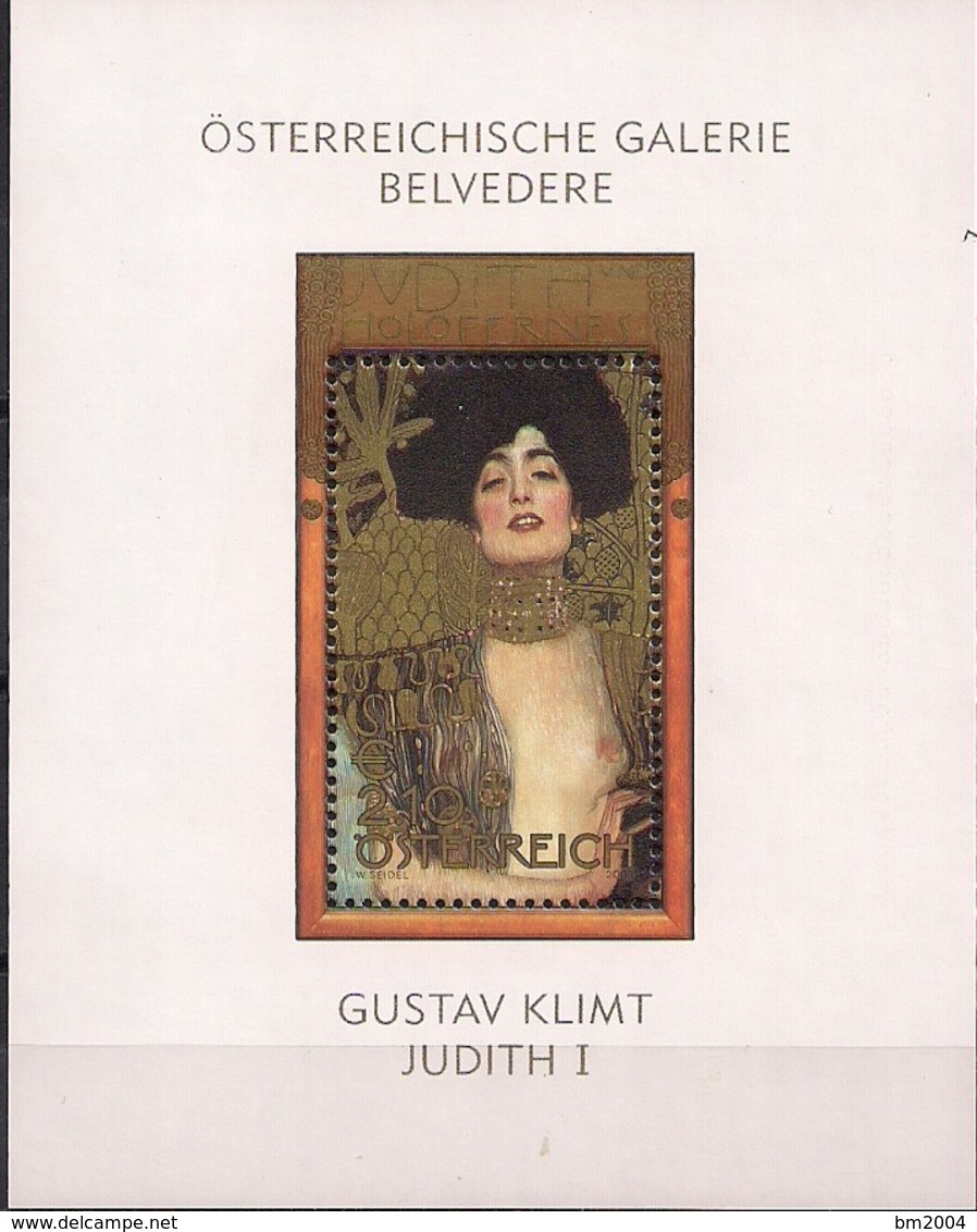 2003  Austria Österreich Mi  Bl 22  **MNH   Judith I; Von Gustav Klimt - Blocks & Kleinbögen