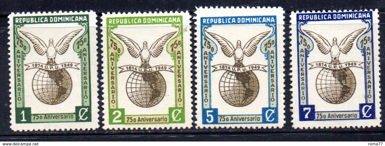 APR2021 - REPUBBLICA DOMINICANA 1949 , Serie Yvert N.  400/409  ***  MNH (2380A)  UPU - Repubblica Domenicana