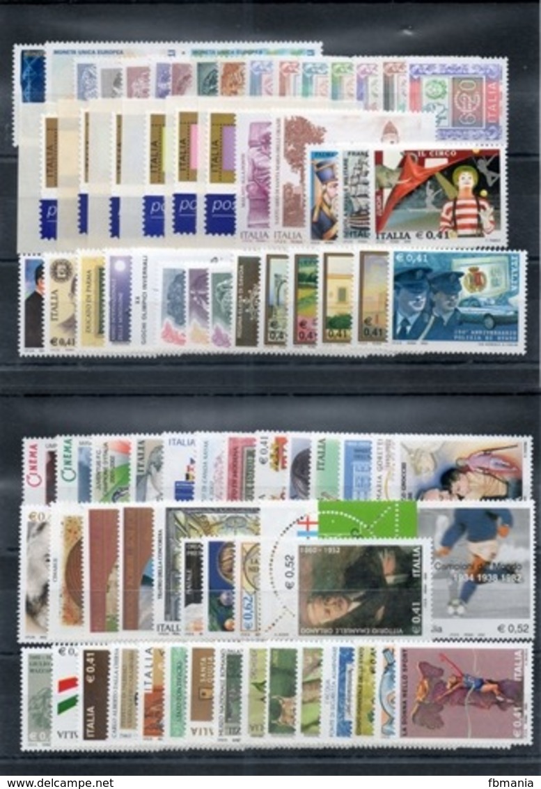 Italia  2002 - Annata 2002  Completa Sottofacciale MNH ** Leggere Descrizione - Annate Complete