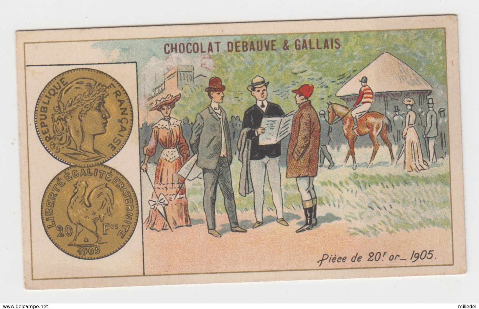 AB013 - CHROMO CHOCOLAT DEBAUVE & GALLAIS - Pièce De 20 Francs Or - 1905 - Autres & Non Classés