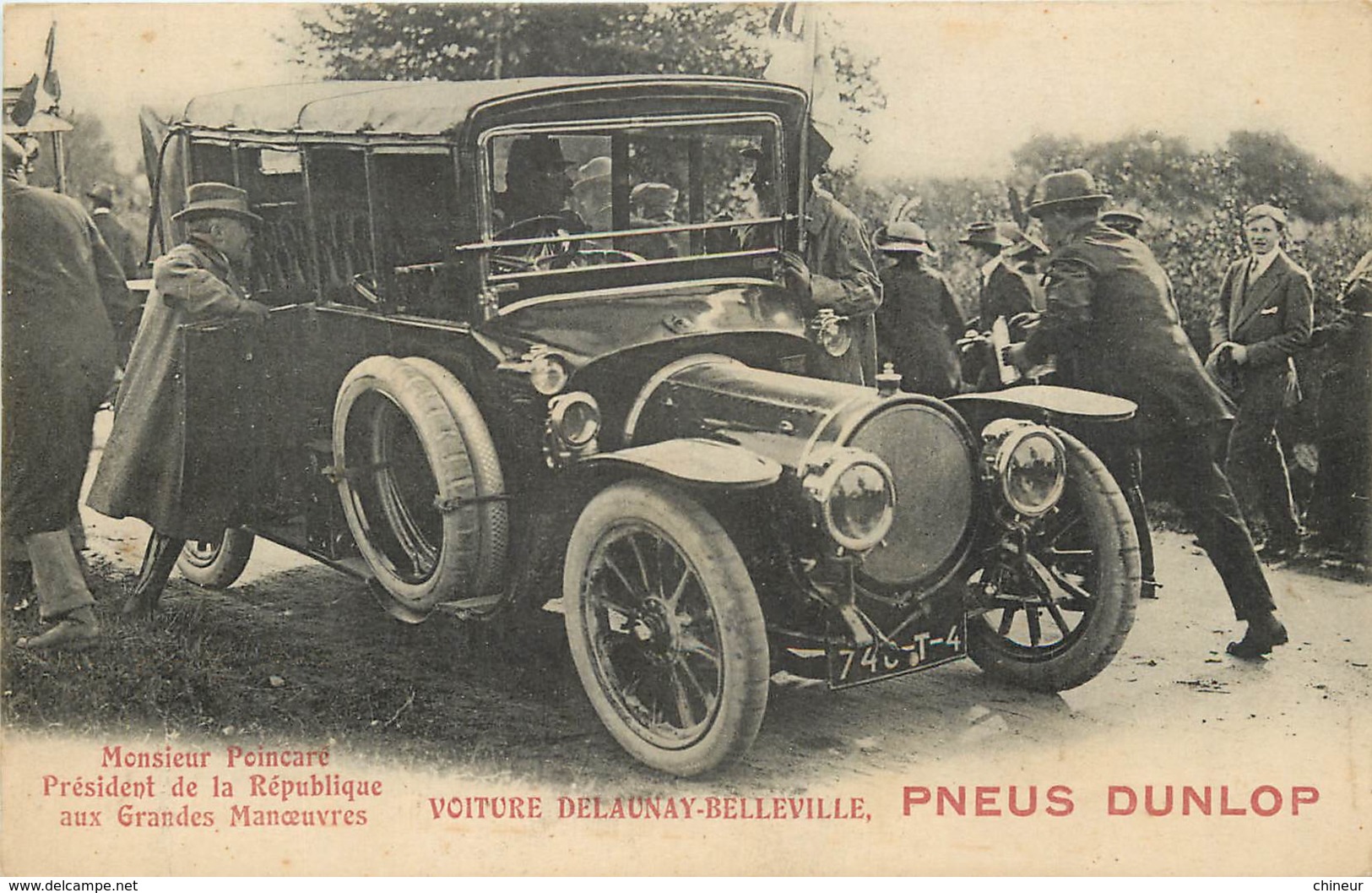 MONSIEUR POINCARE VOITURE DELAUNAY BELLEVILLE PNEUS DUNLOP - Taxi & Carrozzelle