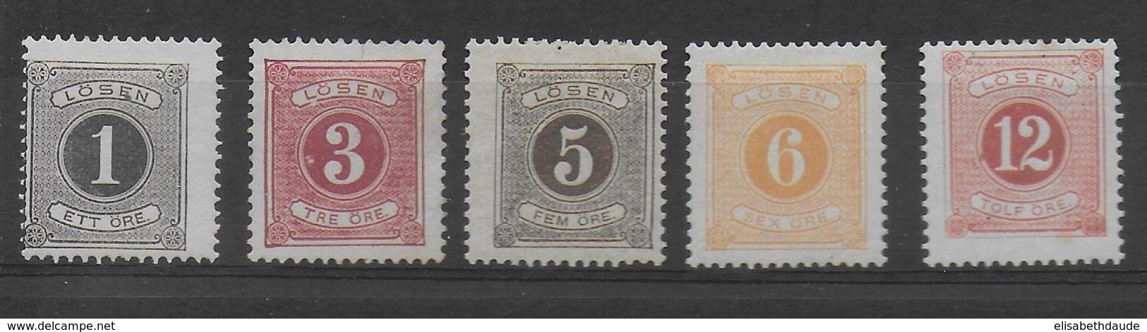 SUEDE - TAXE YVERT N°1/5 A * MH  - COTE = 28.5 EUR. - Unused Stamps