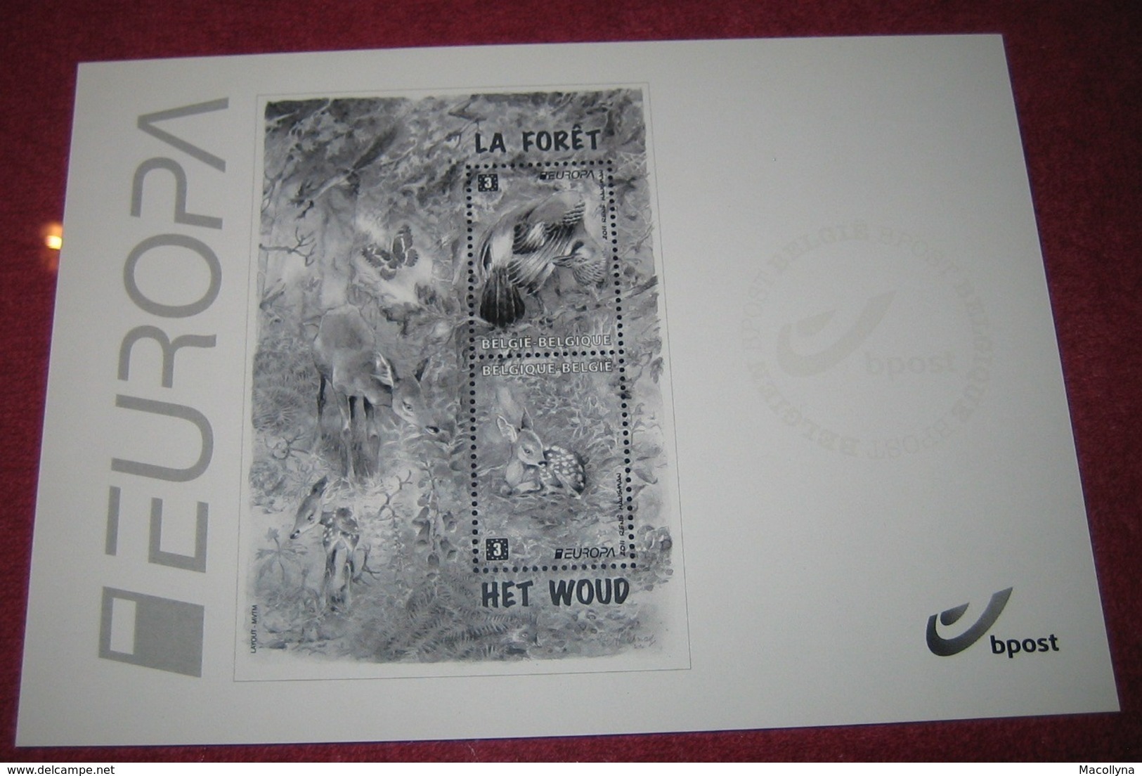 4180/81 EUROPA CEPT Fauna Birds Butterflies BL194 Zwart-wit Velletje / Feuille Blanc- Noir RRR - Feuillets N&B Offerts Par La Poste [ZN & GC]