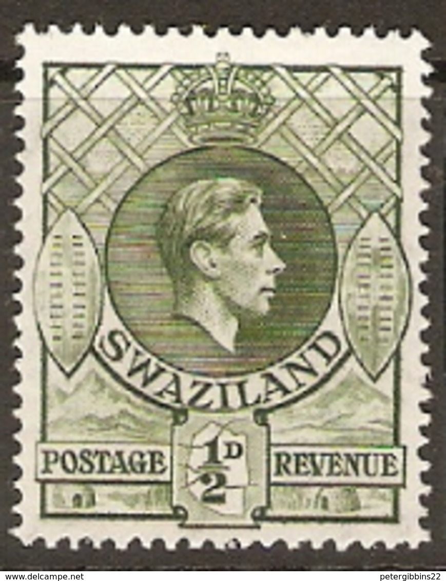 Swaziland  1938  SG  28  1/2d   Green   Mounted Mint - Swaziland (...-1967)