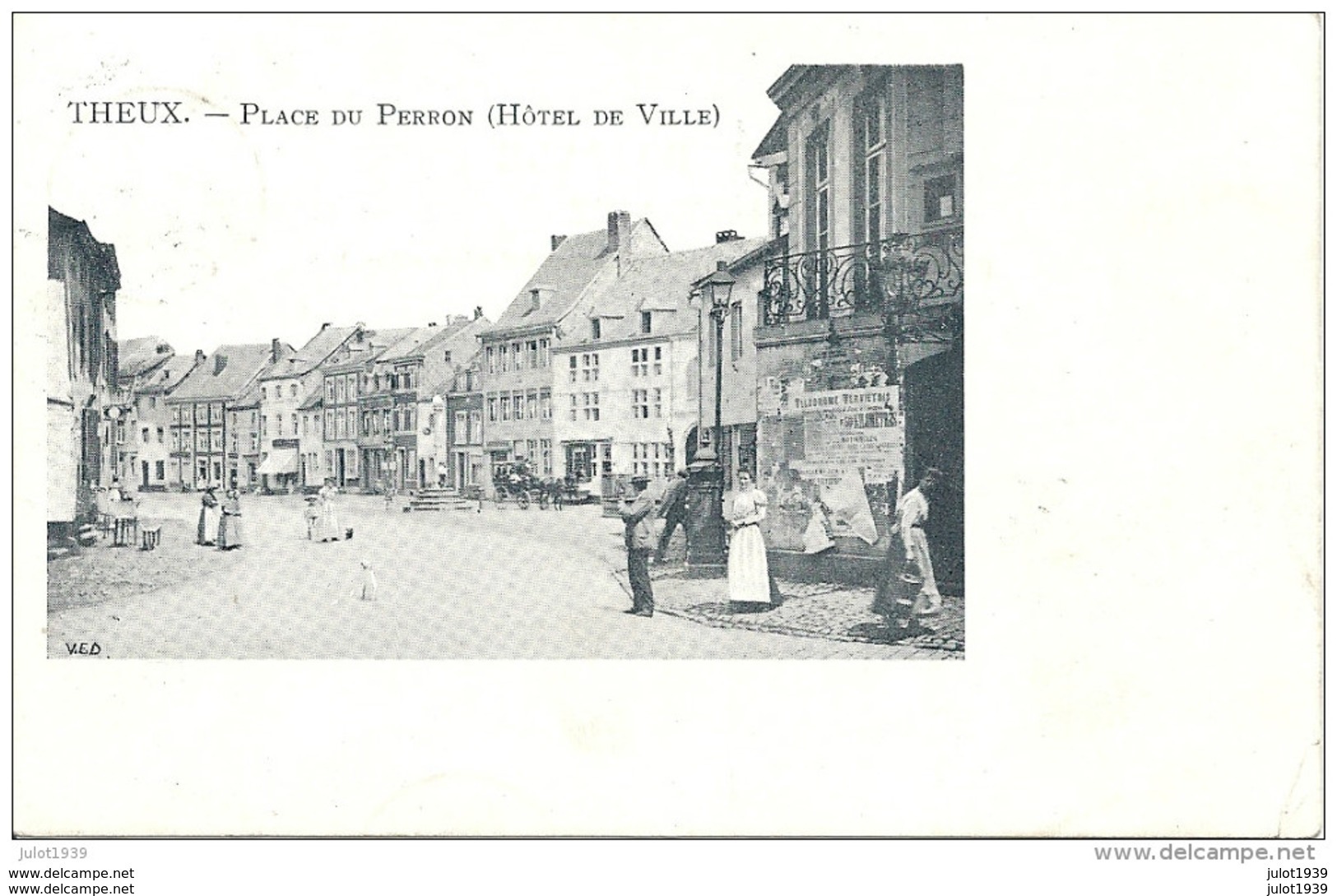 THEUX ..-- Place Du Perron . 1902 Vers GAND ( Melle Marguerite BRICUSSE )  . Voir Verso . - Theux