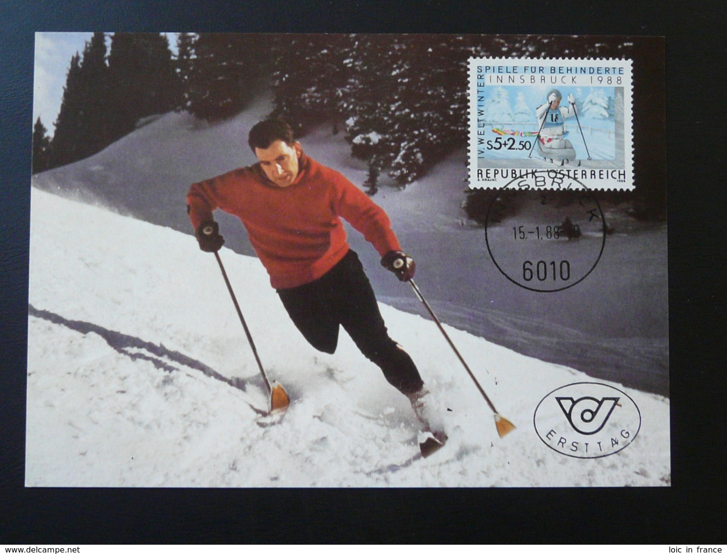 Carte Maximum Card Coupe Du Monde Ski Handisport Autriche Austria (ref 84744) - Handisport