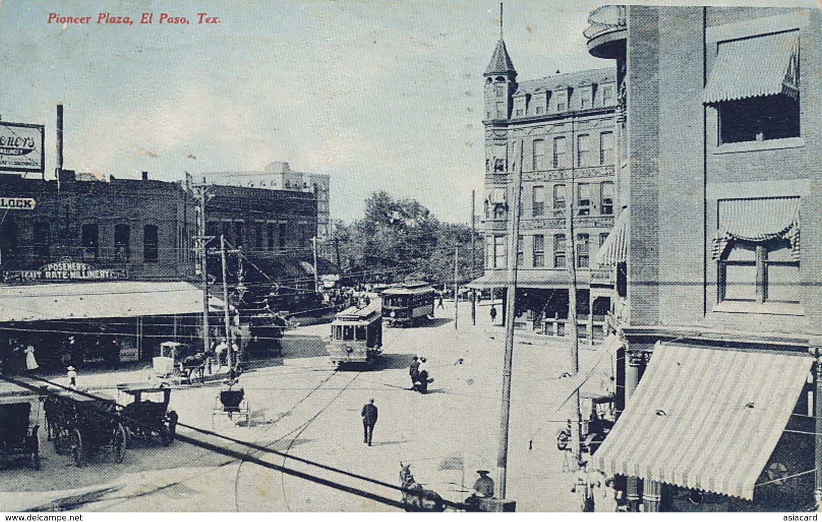 Pioneer Plaza , El Paso Texas Tram  . P. Used El Paso 1908 - El Paso