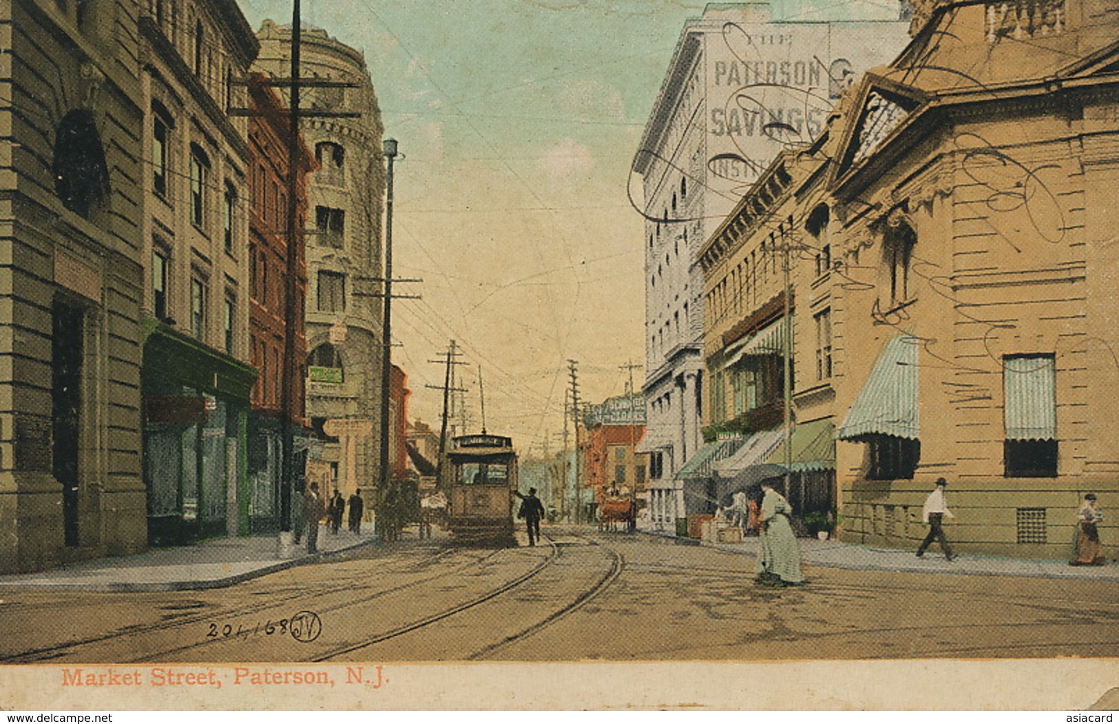 Paterson, Market Street New Jersey  Tram. P. Used Caibarien Cuba - Paterson