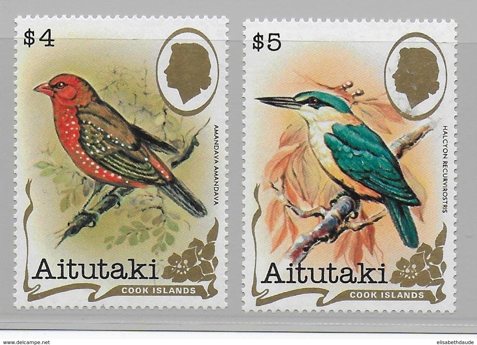 AITUTAKI - YVERT N° 326/327 ** MNH  - COTE = 67.5 EUR. - BIRDS / OISEAUX - Aitutaki