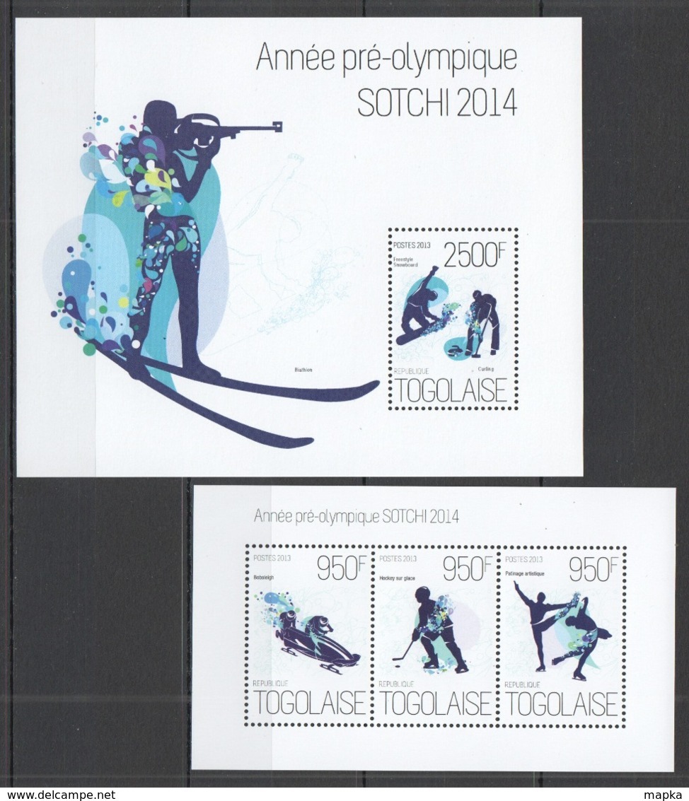 TG648 2013 TOGO TOGOLAISE SPORT WINTER OLYMPIC GAMES SOCHI 2014 KB+BL MNH - Winter 2014: Sochi