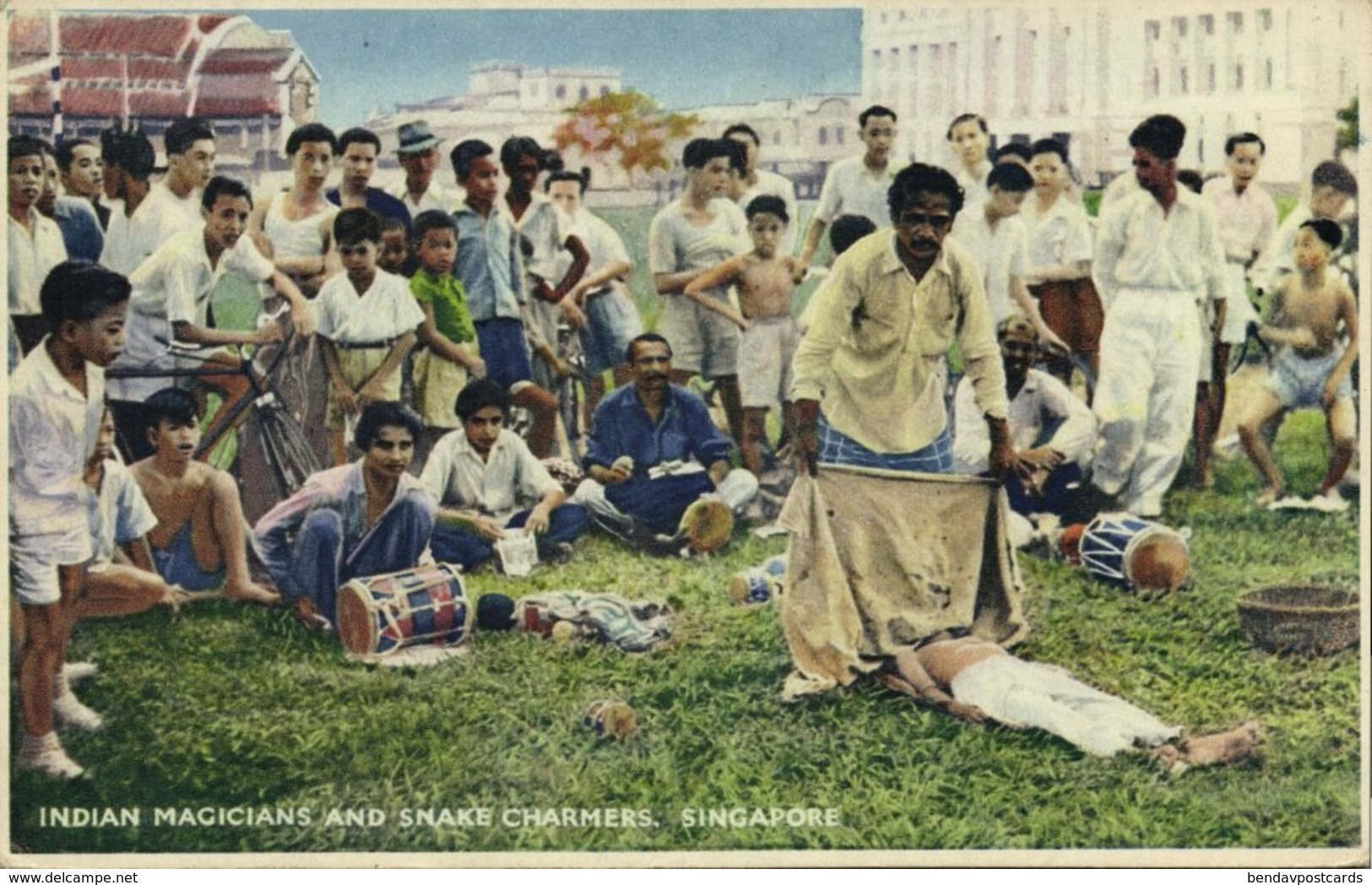 Singapore, Indian Magicians And Snake Charmers (1930s) Postcard - Singapore