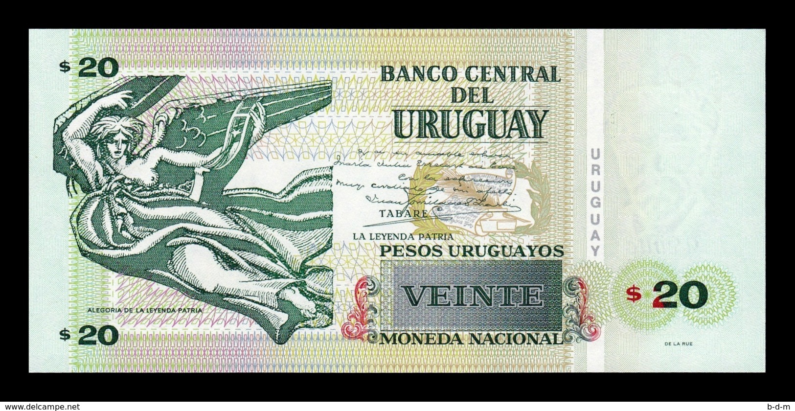 Uruguay 20 Pesos Uruguayos De La Rue 2011 Pick 86b SC UNC - Uruguay