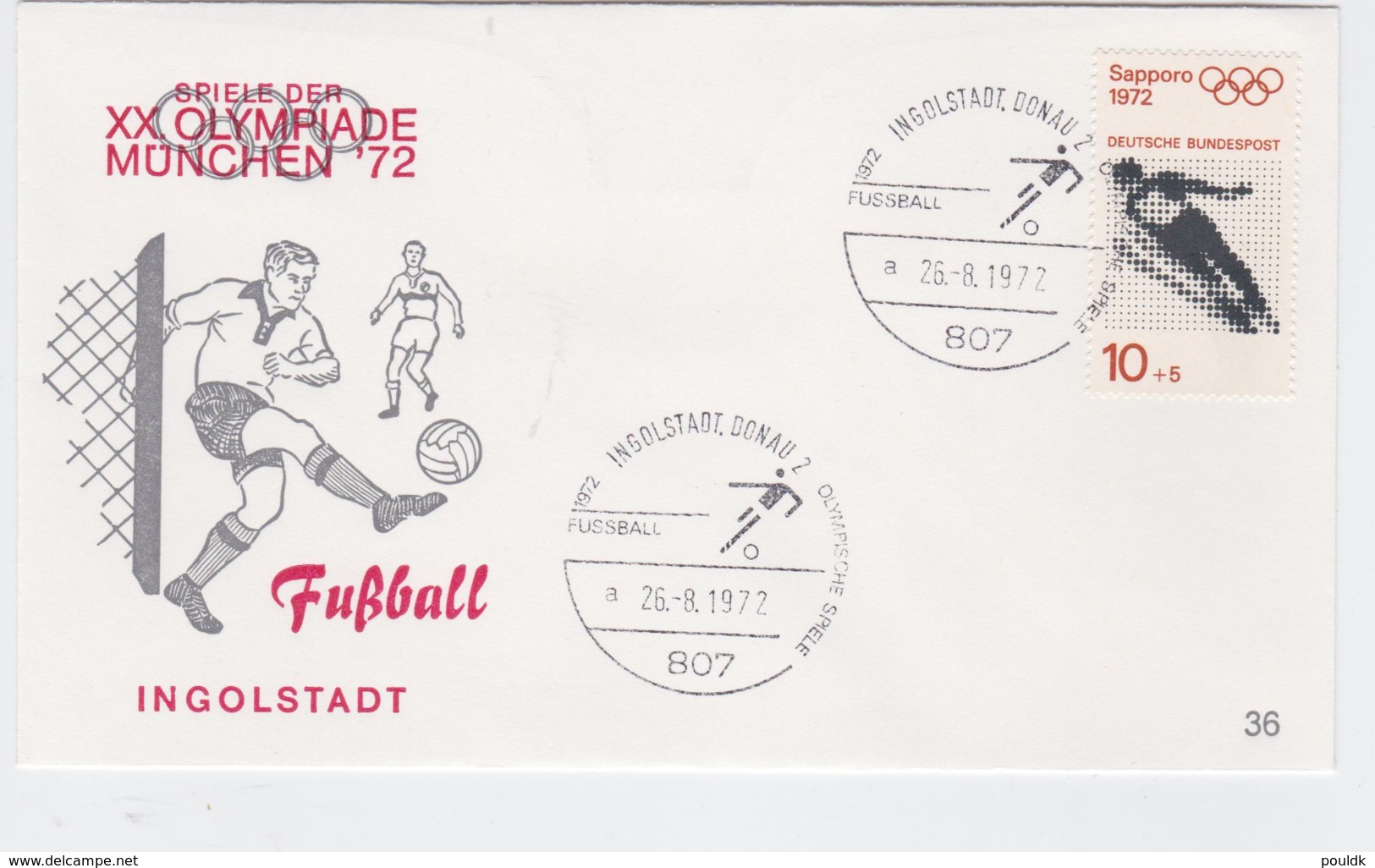 Germany Cover 1972 Olympic Games In München -  Ingolfstadt Donay Fussball (G103-20) - Summer 1972: Munich