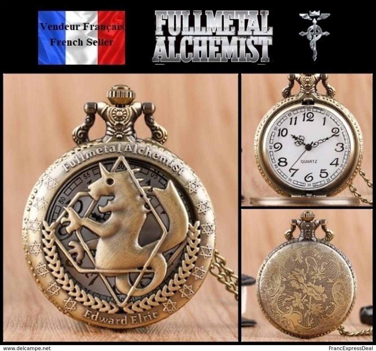 Montre Gousset NEUVE ! ( Pocket Watch ) - Manga Fullmetal Alchemist Edward Elric ( Ref 2 ) - Montres Gousset