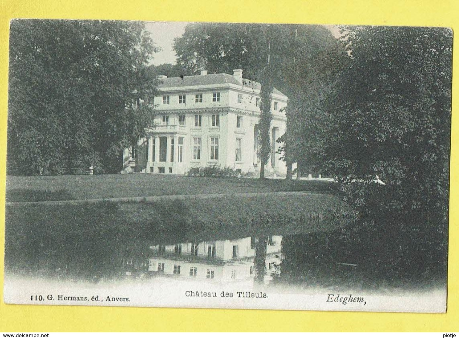 * Edegem - Edeghem (Antwerpen - Anvers) * (G. Hermans, Nr 110) Chateau Des Tilleuls, Kasteel Ter Linden, étang, Rare - Edegem